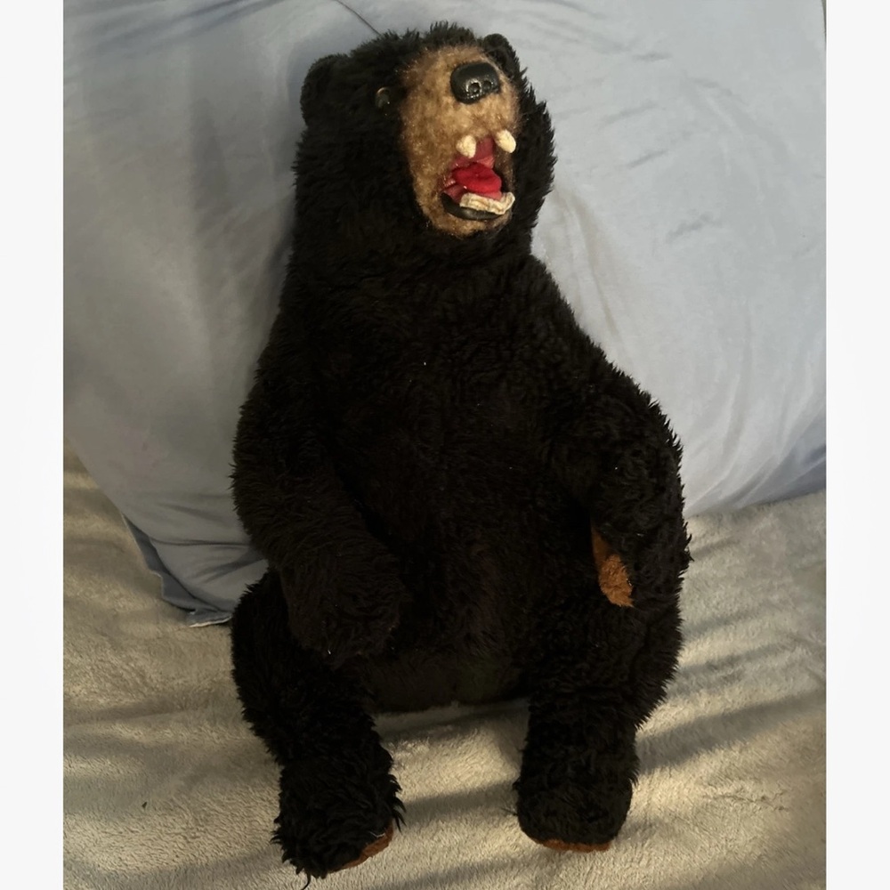 Plush Black Bear Stuffed Animal - Soft Cuddly Toy